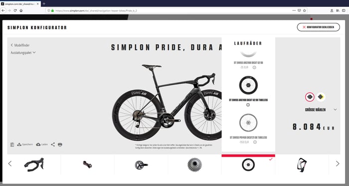 Online-Fahrradkonfigurator von Simplon